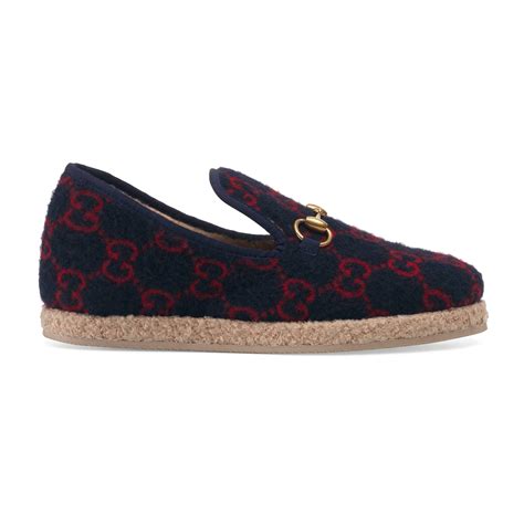 gucci loafers women blue|Gucci wool loafer.